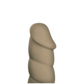 „PLAYER“ 17,0 cm großer PREMIUM SILIKON Dildo - Sexspielzeug für Frauen und Männer Ø 4,0 cm mit STARKEM SAUGNAPF - GrauBraun