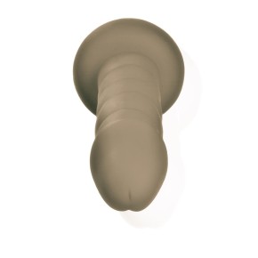„PLAYER“ 17,0 cm großer PREMIUM SILIKON Dildo - Sexspielzeug für Frauen und Männer Ø 4,0 cm mit STARKEM SAUGNAPF - GrauBraun