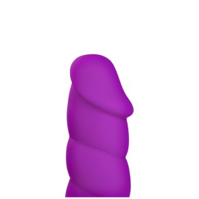 „PLAYER“ 14,0 cm großer PREMIUM SILIKON Dildo - Sexspielzeug für Frauen und Männer Ø 3,5 cm mit STARKEM SAUGNAPF - Purpur